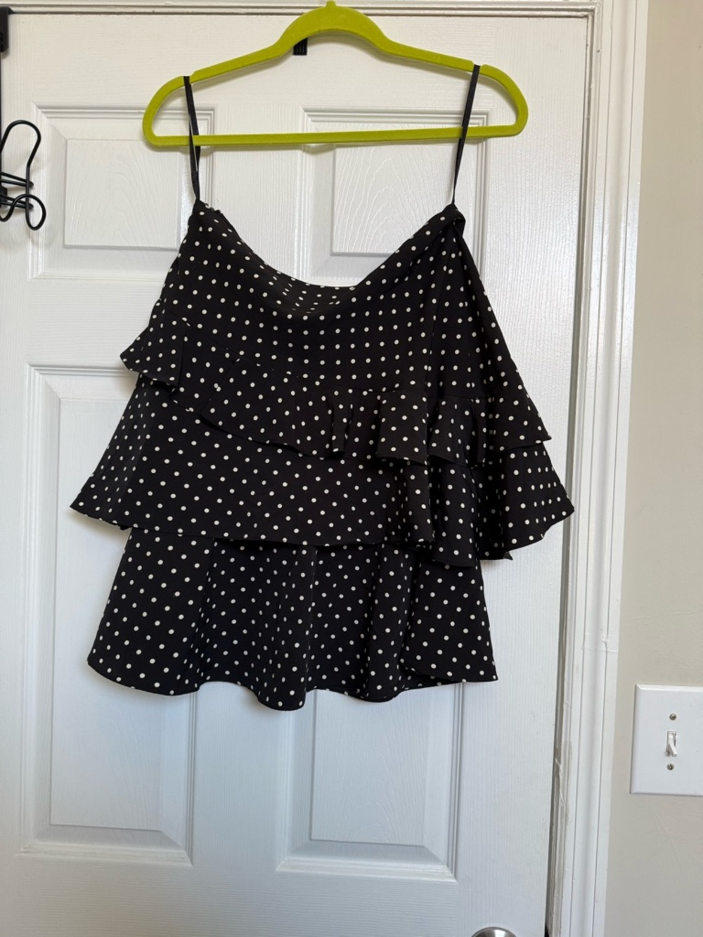 Ralph Lauren Black & White Polka Dot Tiered Cami - Picture 3 of 5